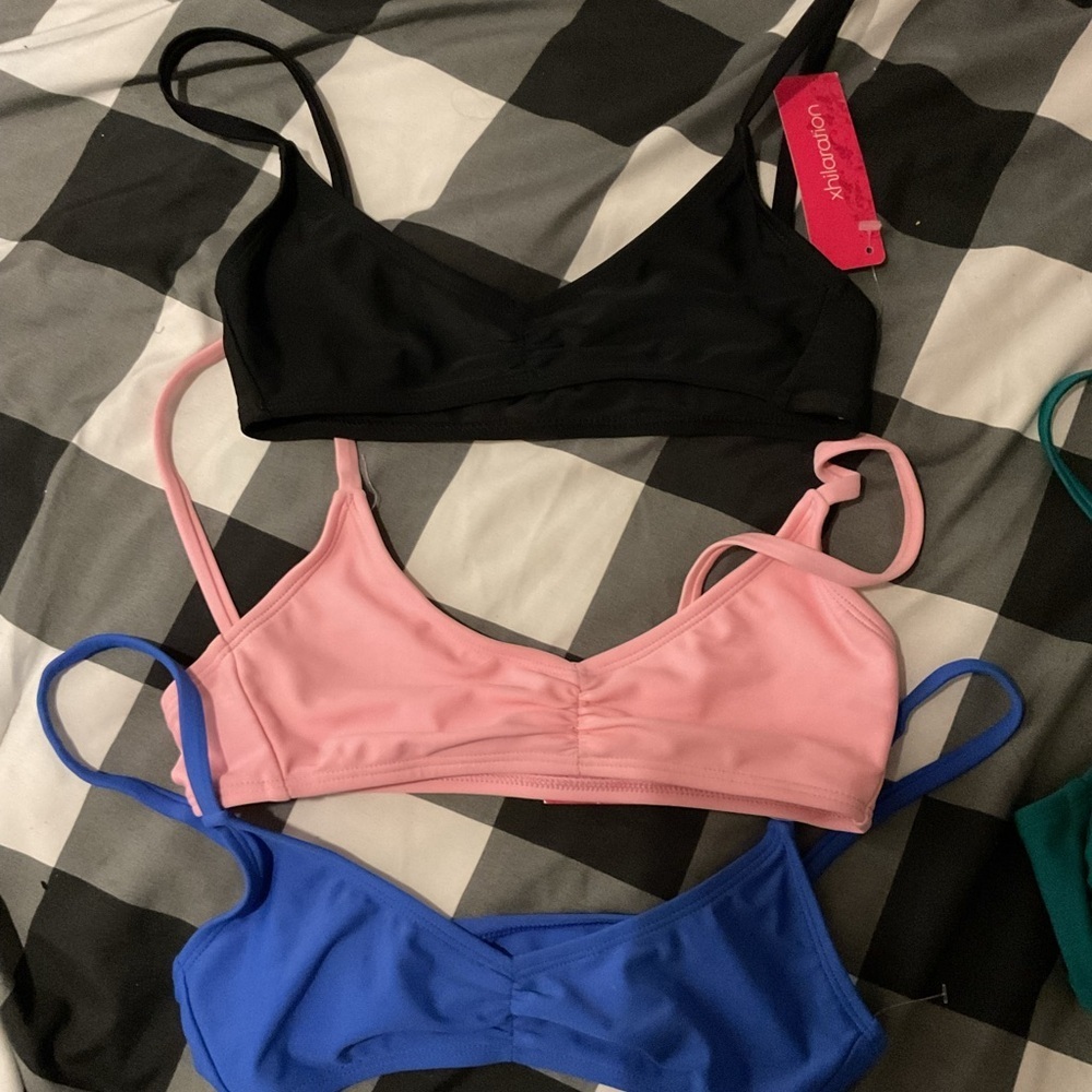 Xhilaration Seamless Bralette Trio - Black, Pink, Blue